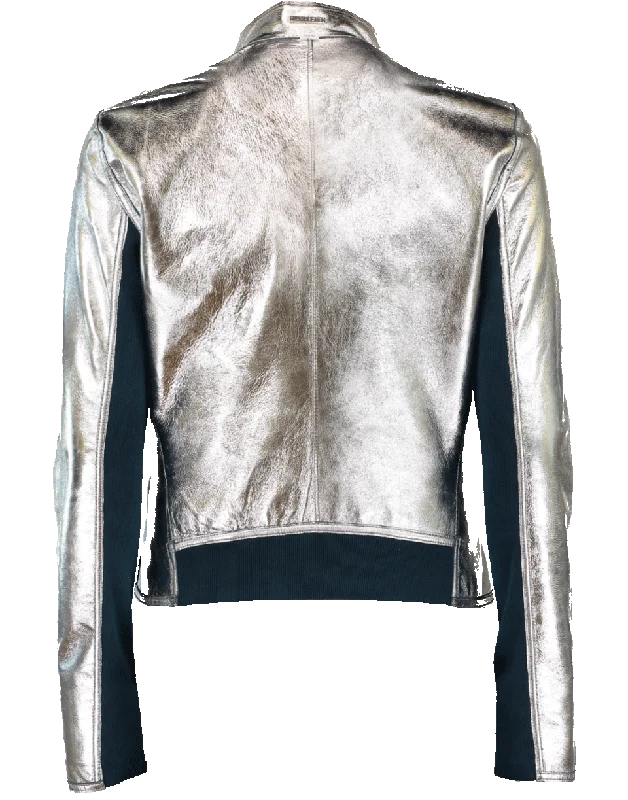 Chapin Leather Reverse Bomber Jacket