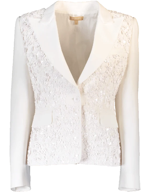 Embroidered Crepe Jacket