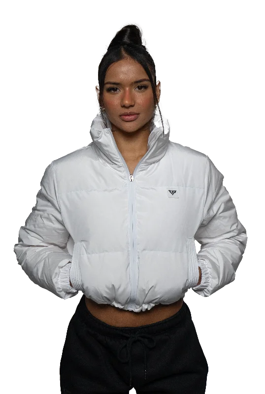 Horizon Cropped Puffer Jacket - White