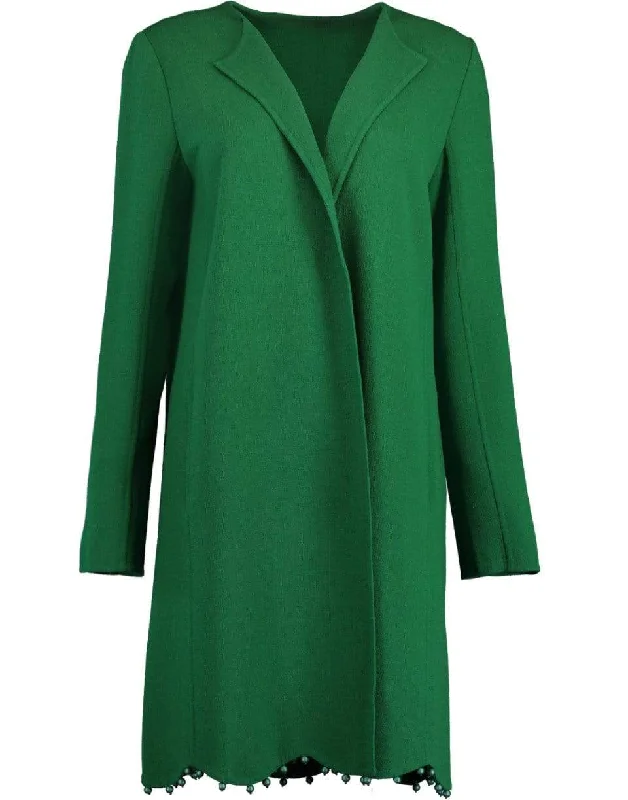 Hunter Green Collarless Coat