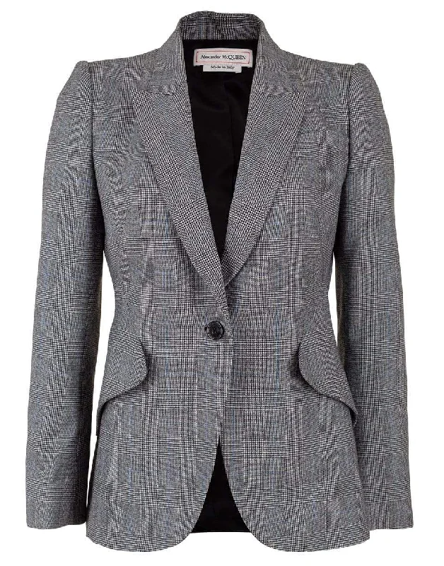 Peak Shoulder One Button Blazer