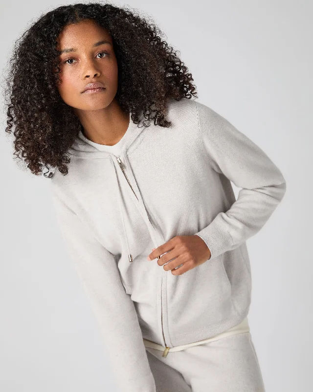 Women's Ada Cashmere Hoodie Pebble Grey