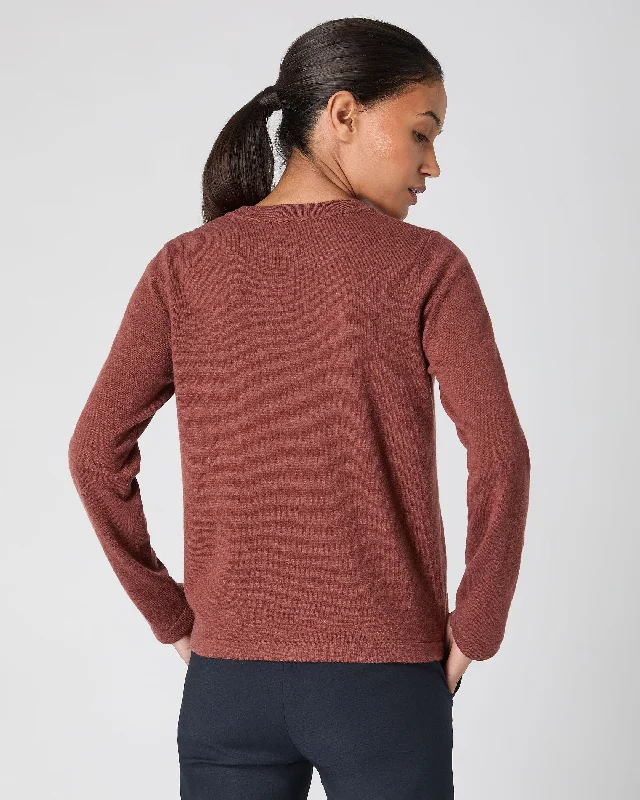 Women's Hallie Round Neck Cashmere Sweater Terracotta Brown