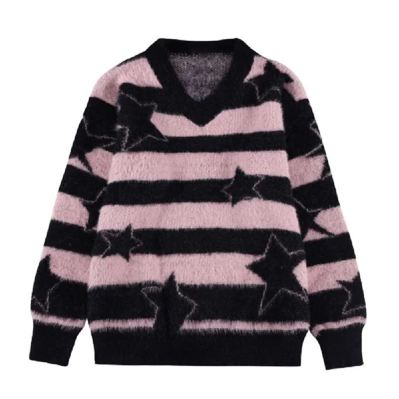 Women's Striped Star Patch Sweater