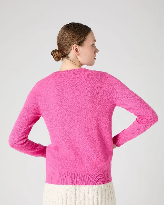 Women's Phoebe V Neck Cashmere Sweater Vibrant Pink