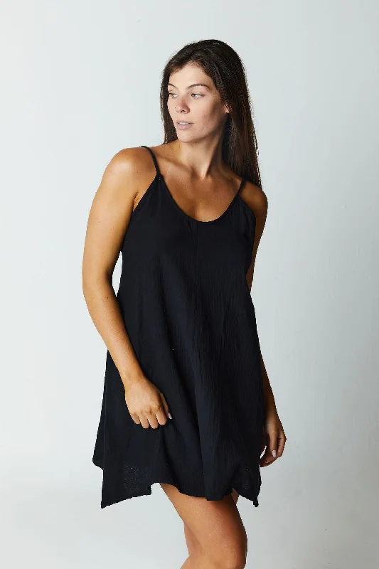 Carmel Dress // Black (gauze)