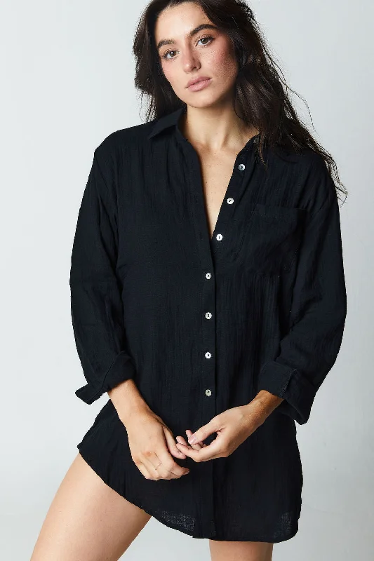 Hampton Shirt // Black (gauze)