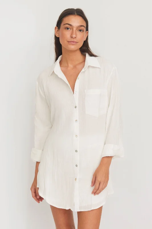 Hampton Shirt Dress // Pearl (gauze)