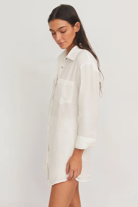 Hampton Shirt Dress // Pearl (gauze)