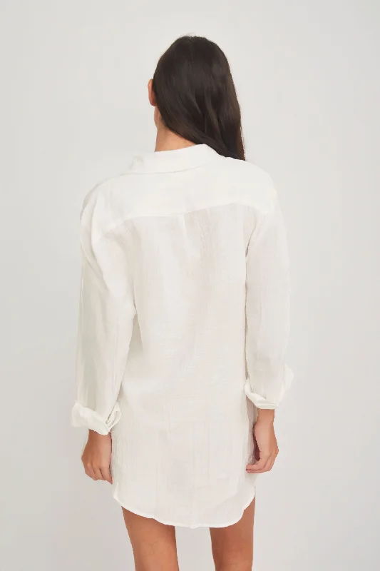 Hampton Shirt Dress // Pearl (gauze)