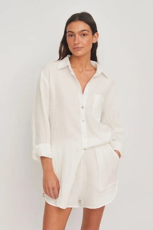 Hampton Shirt Dress // Pearl (gauze)