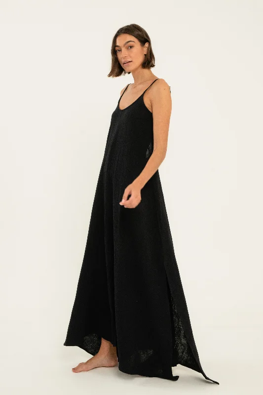 Leta Dress // Black (gauze)