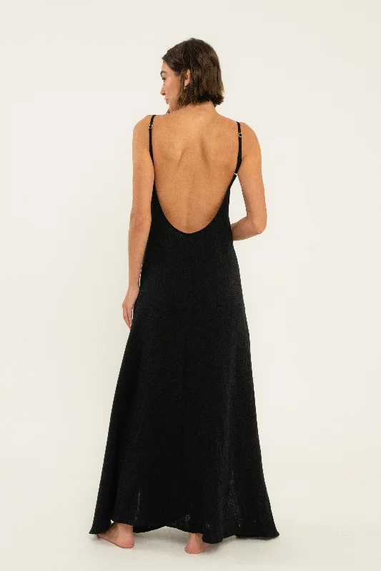 Leta Dress // Black (gauze)