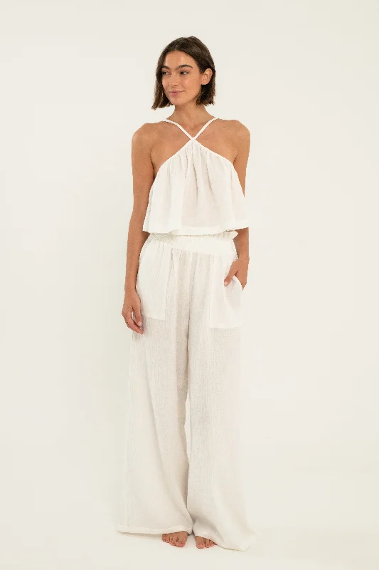 Lexi Pant // White (gauze)