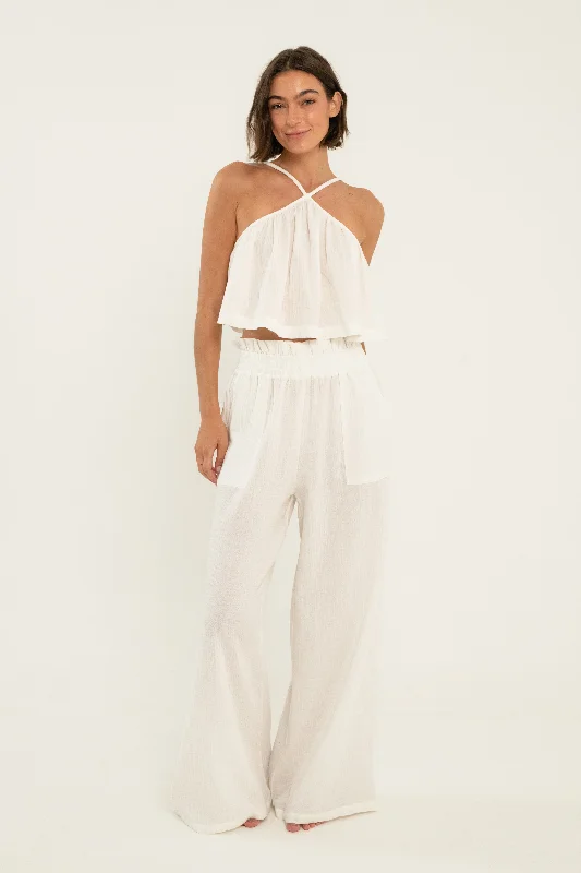 Lexi Pant // White (gauze)