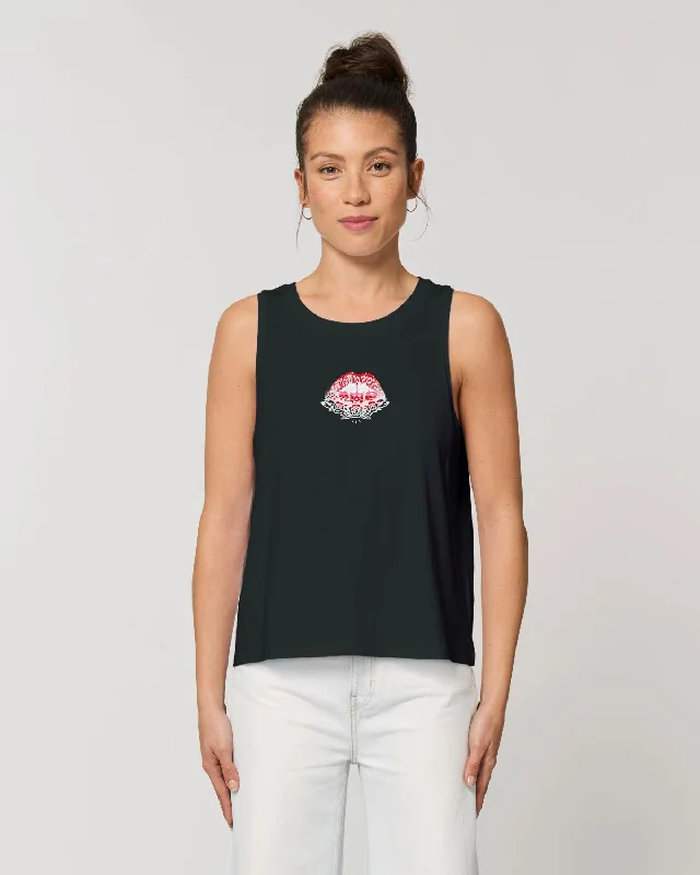 Read My Lips - Black Singlet Tank