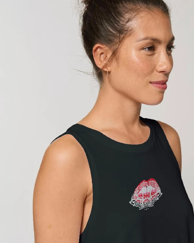 Read My Lips - Black Singlet Tank