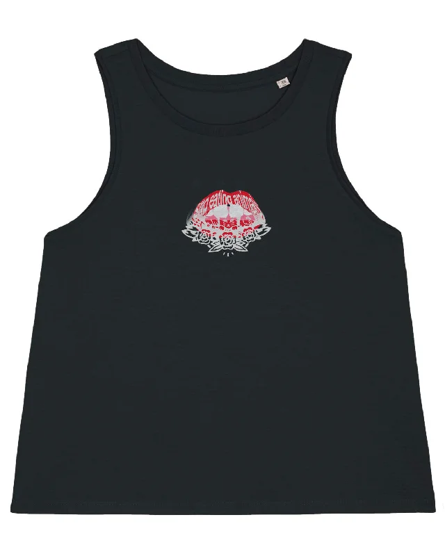 Read My Lips - Black Singlet Tank