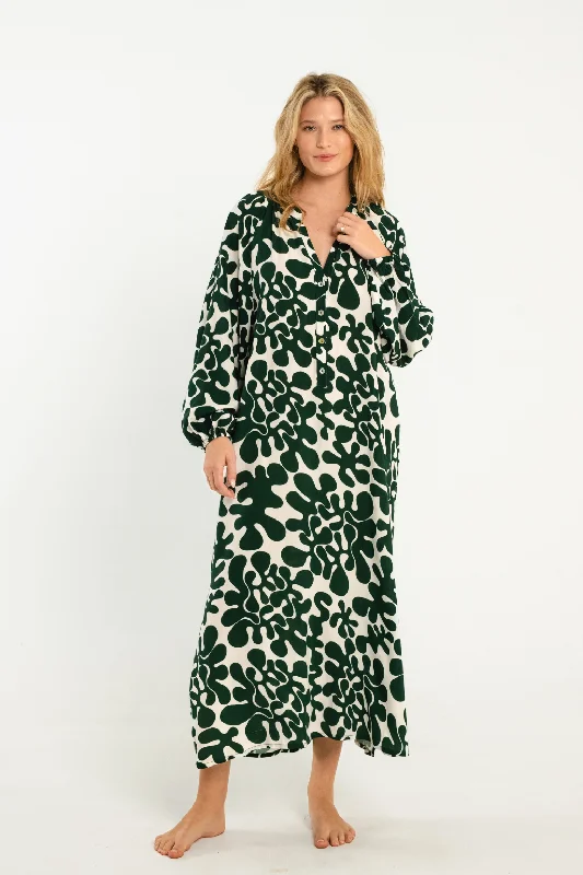 Siesta Dress // Dark Green Abstract