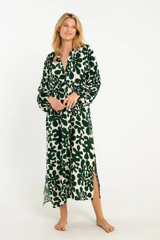 Siesta Dress // Dark Green Abstract