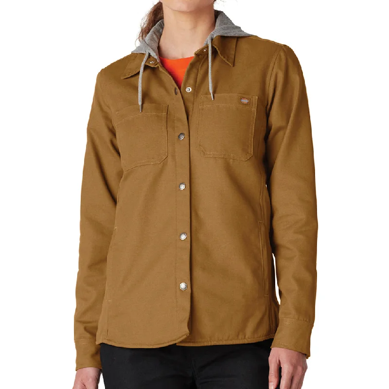 Women's Dickeis Duck Hooded Shirt Jacket