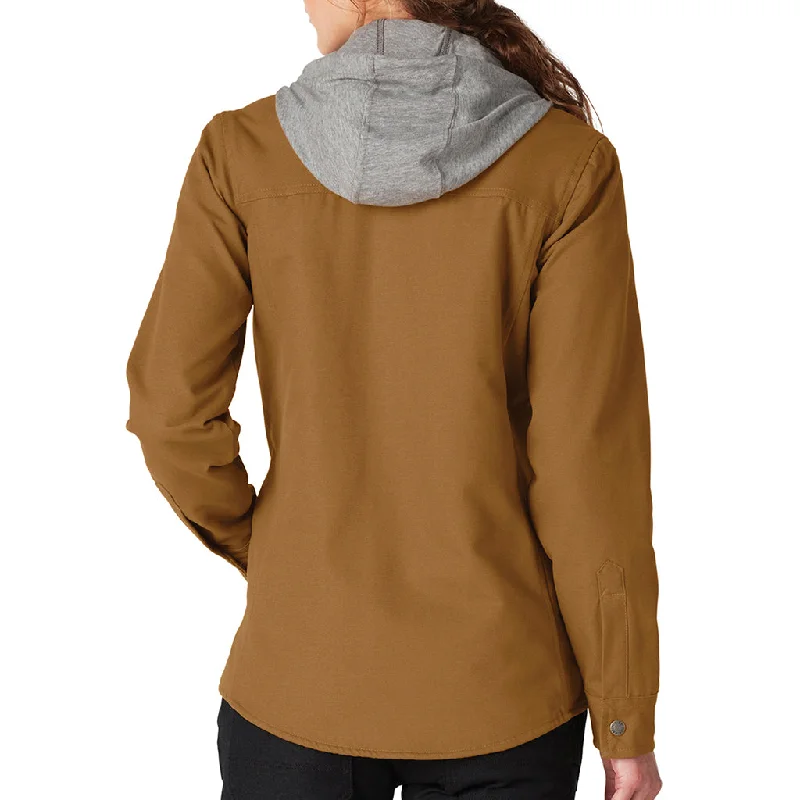 Women's Dickeis Duck Hooded Shirt Jacket