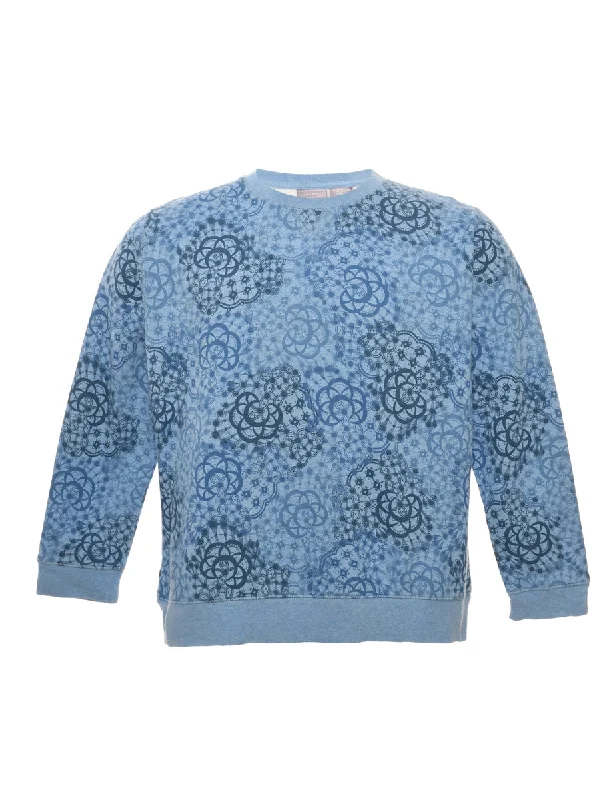 Light Blue Printed Sweatshirt - L