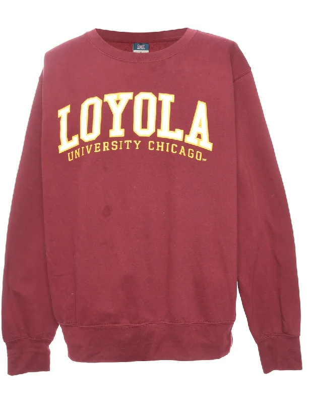 Printed Maroon & Yellow Loyola Sweatshirt - L