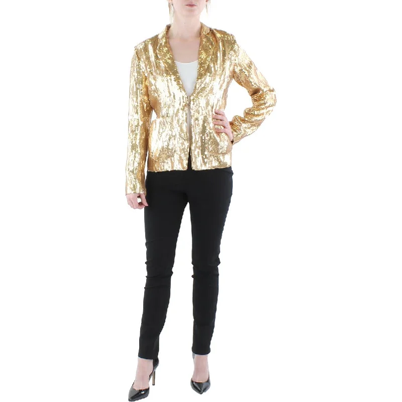 Gracia Womens Sequined Dressy Suit Jacket