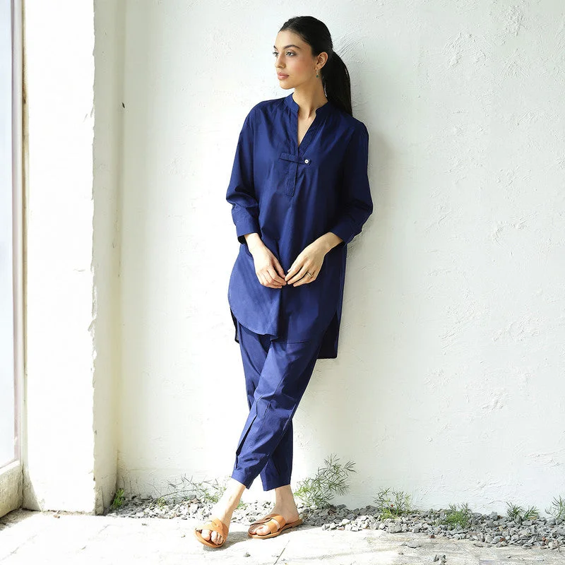 Cotton Co Ord Set for Women | Blue