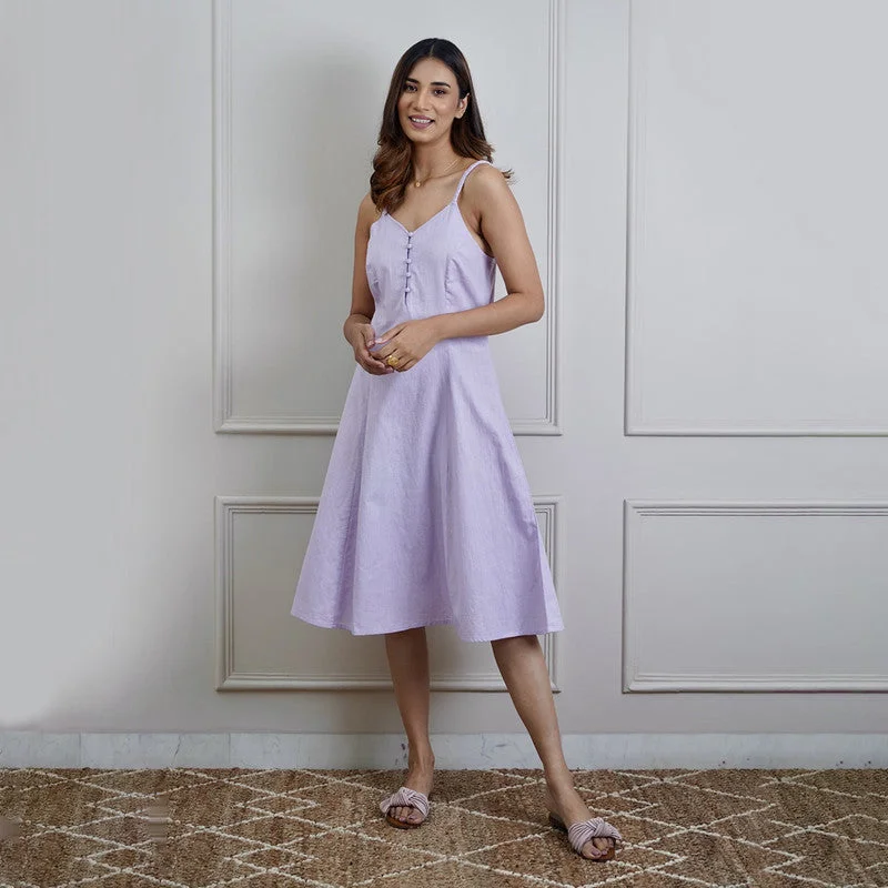 Cotton Linen Dress | Purple