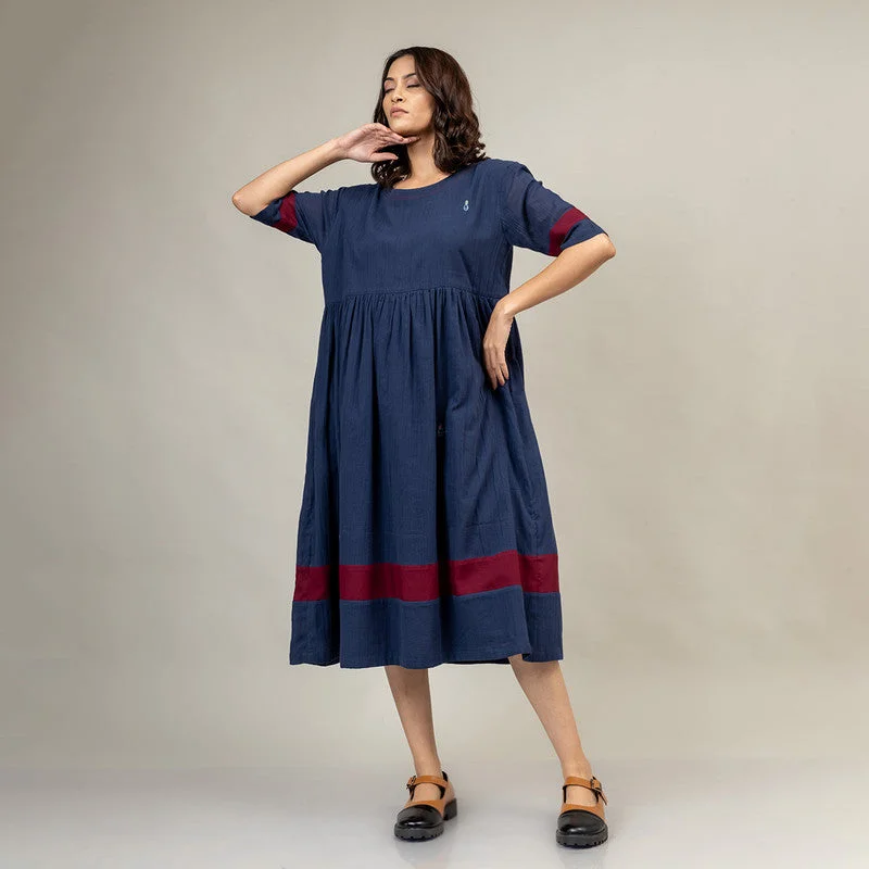 Upcycled Cotton Dress | Blue