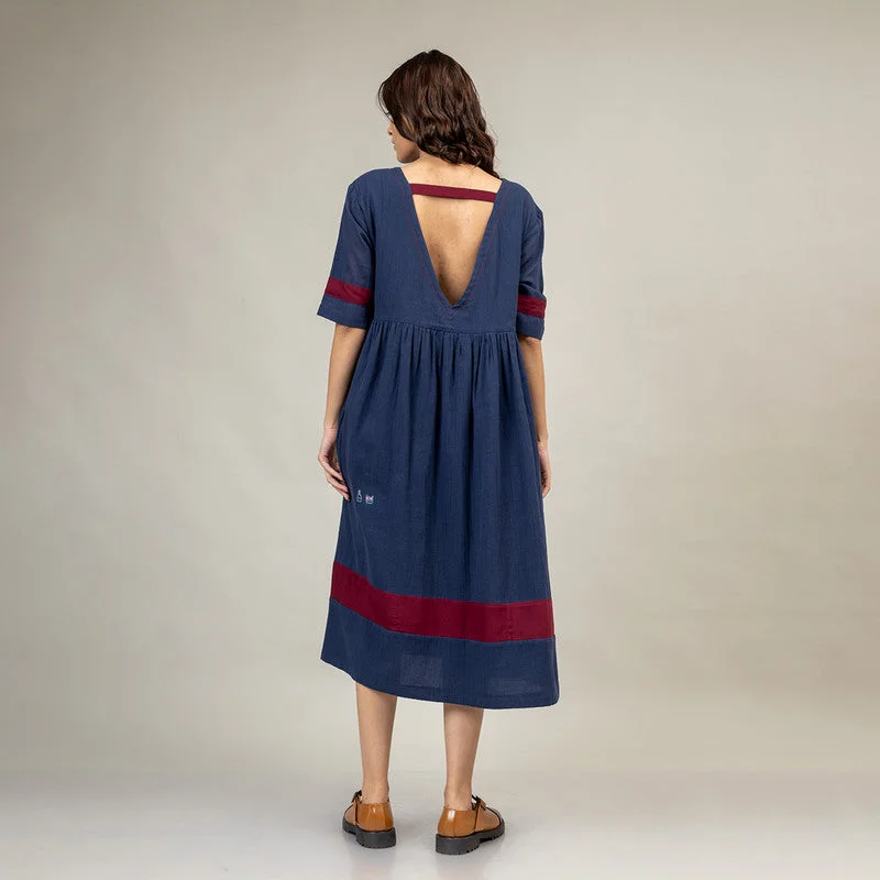 Upcycled Cotton Dress | Blue