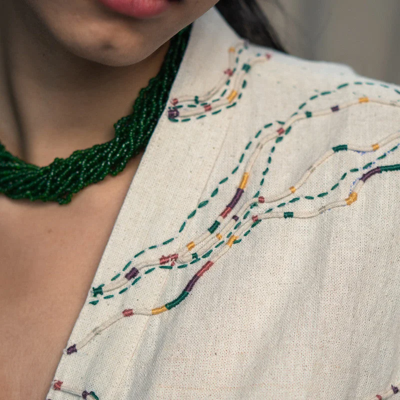 Cotton Shrug | Kantha Embroidered | Kora