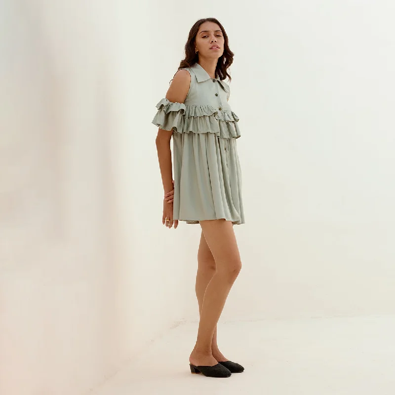 Short Dress for Women | Tencel Modal | Olive Green