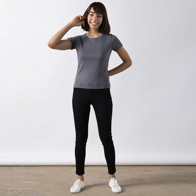 Cotton Modal Vintage Crew Top | Castle Grey