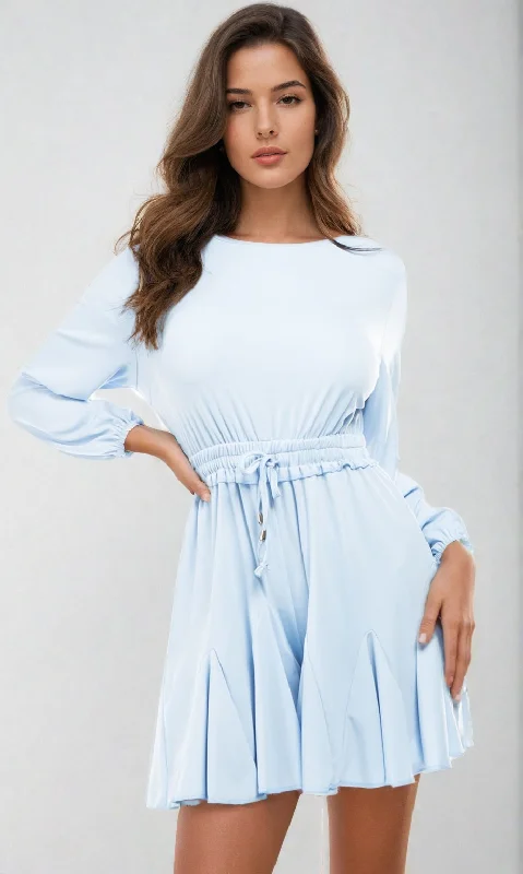 Short Casual Light Blue Romper BYC-166-1