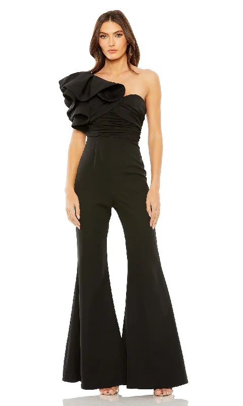 Ruffled One-Shoulder Long Prom Jumpsuit 27460