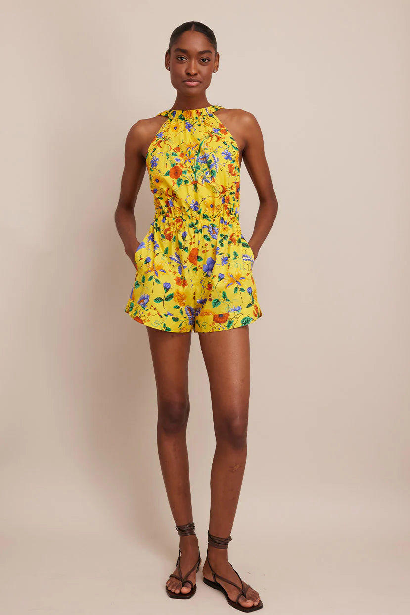 Colomba Romper in Flora Scarf Yellow