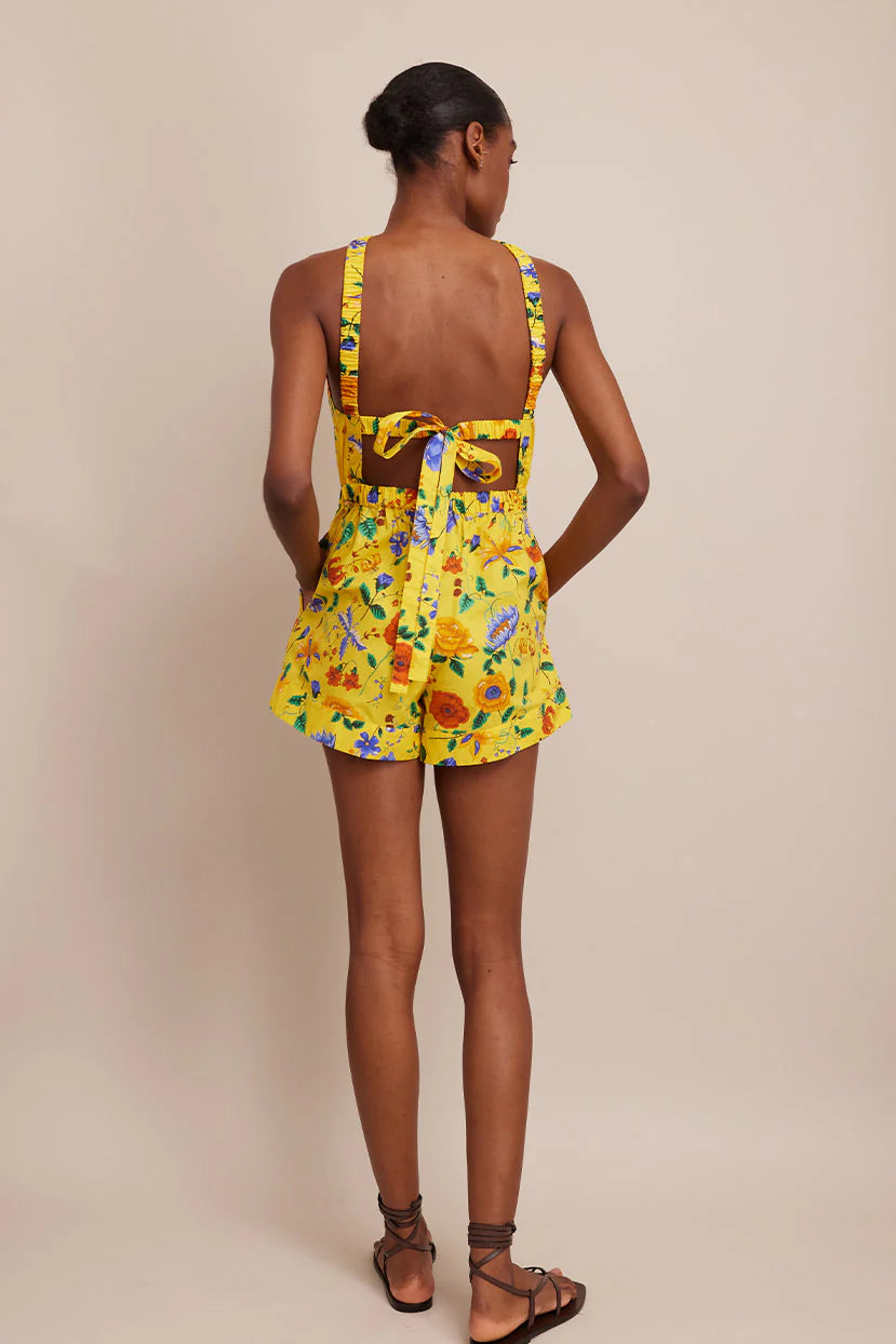 Colomba Romper in Flora Scarf Yellow