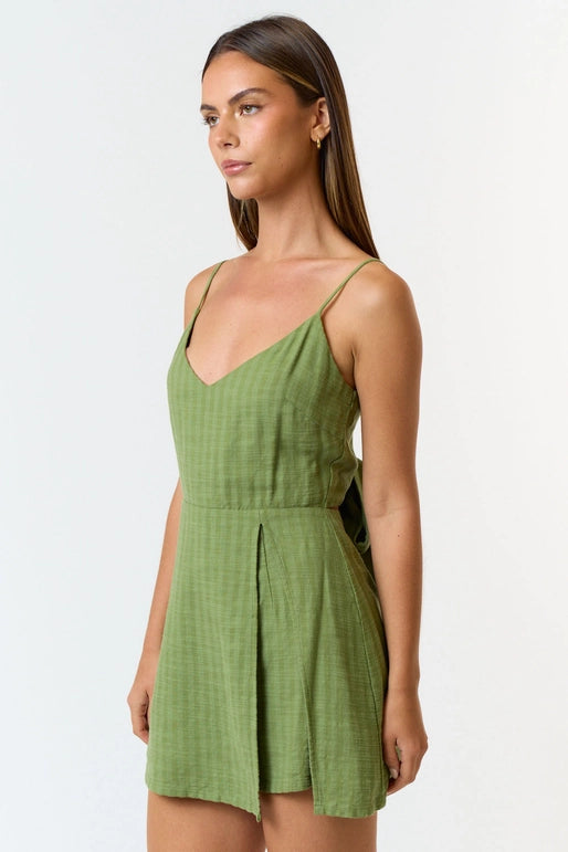 Green Tie Back Romper