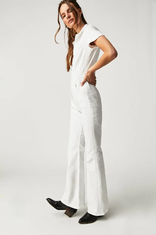 Jayde Flare Jumpsuit Pure White