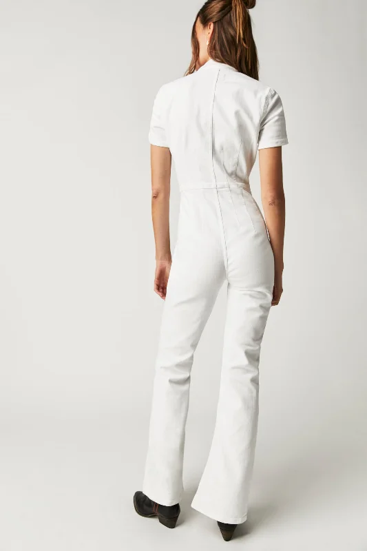 Jayde Flare Jumpsuit Pure White