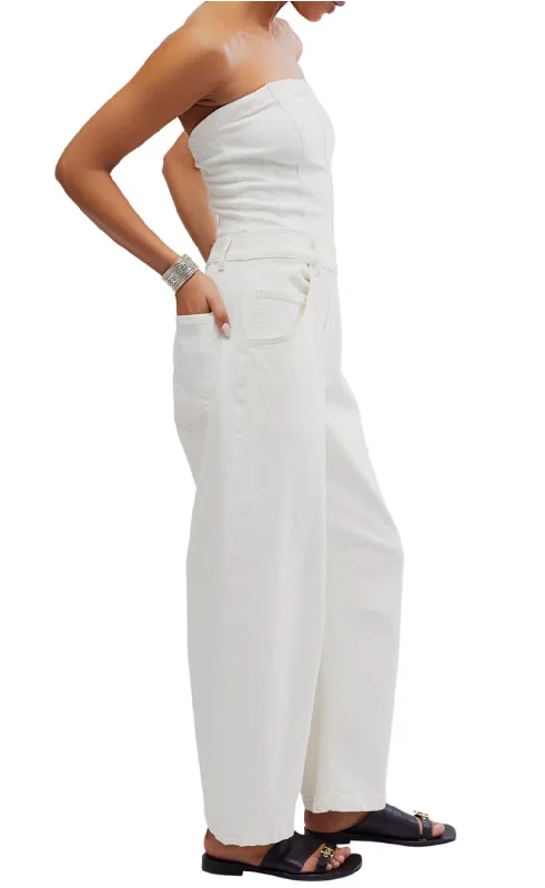 Je Suis Pret Barrel Jumpsuit White