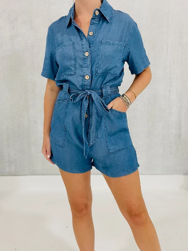 Momentum Romper - Denim