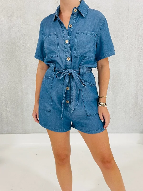 Momentum Romper - Denim