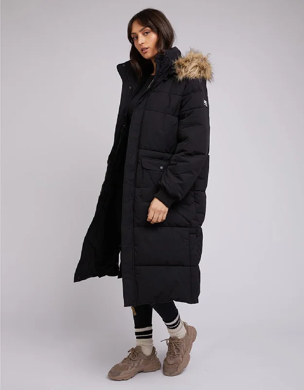 Active Fur Longline Puffer - Black