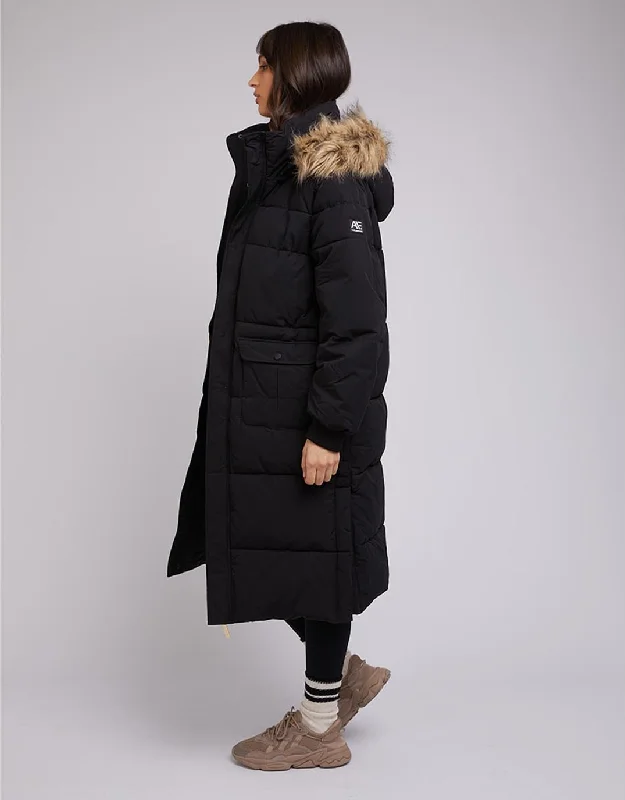 Active Fur Longline Puffer - Black