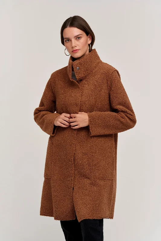 MIRABEL FAUX LUX SHERPA REVERSIBLE COAT