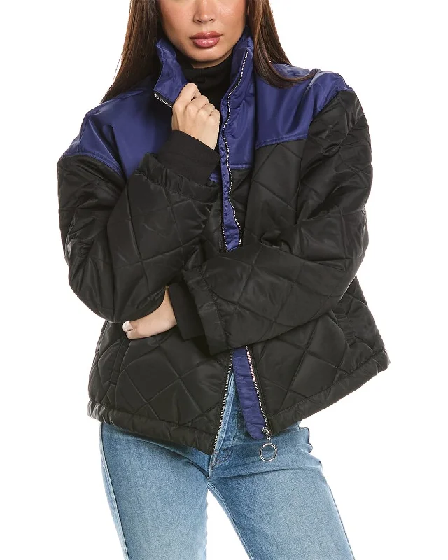 WeWoreWhat Colorblock Quilted Puffer Jacket